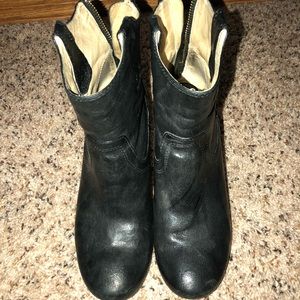 Frye black wedge boots size 8